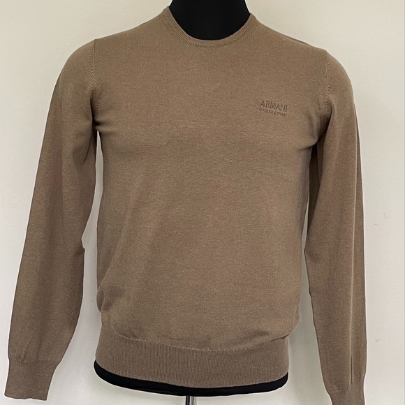 Display #1 Armani Collezioni Crew Neck Wool Sweater - Picture 2 of 6